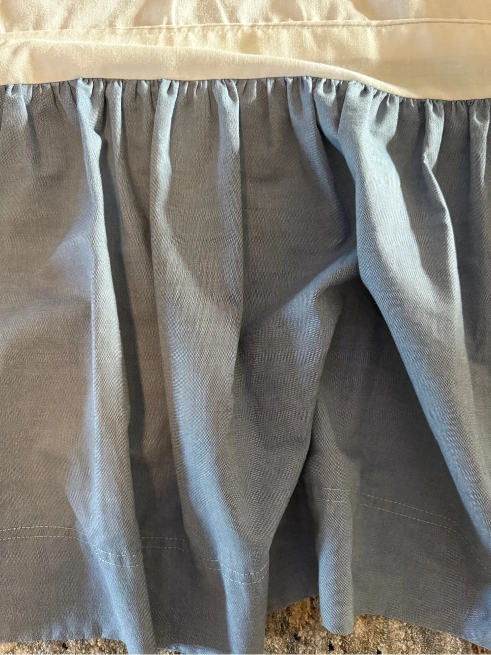 L.L. Bean Blue Chambray Ruffle Bed Skirt: Twin